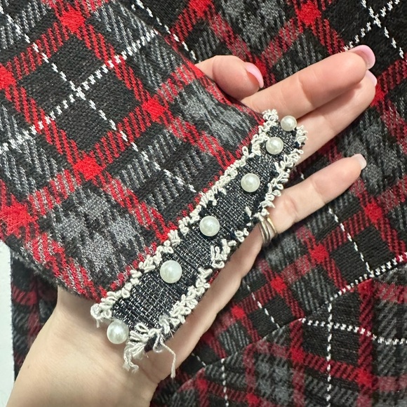 Desigual Women Crew Neck Short Sleeve Embellished A-Line Plaid Loverpool Dress S - Picture 6 of 7